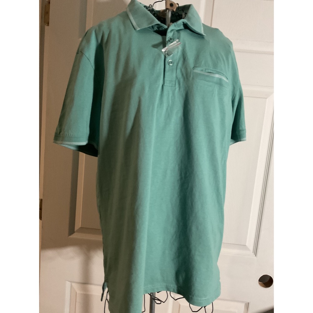APT.9 Mens Green Short Sleeve Collared Polo Shirt Size L‎ Pocket